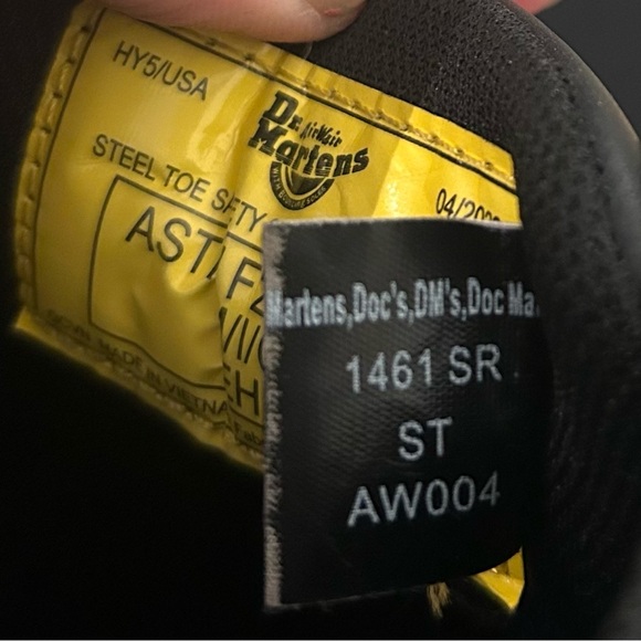 Dr. Martens Air Wair Soft Steel Toe Safety Shoes Men's Size 12 Black Slip Resist - Picture 5 of 11